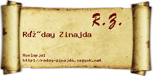 Ráday Zinajda névjegykártya